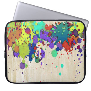 FUNNY COLOR SPLASH I + Jouw ideeën Laptop Sleeve