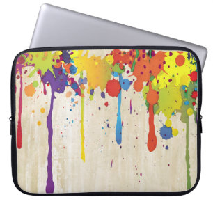FUNNY COLOR SPLASH II + je achterdeur. en ideeën Laptop Sleeve