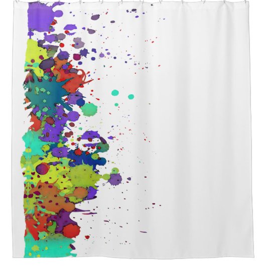 FUNNY COLOR SPLASHes I + je backgr. en ideeën Douchegordijn (Voorkant)