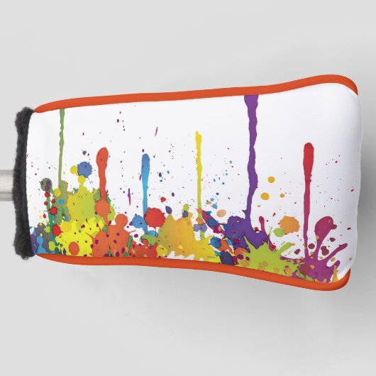 FUNNY COLOR SPLASHes II + uw backgr. en ideeën Golfheadcover (Voorkant)
