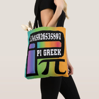 FUNNY COLORED CHAKRAS WISKUNDE PI GRIEK BRIEF SYMB TOTE BAG