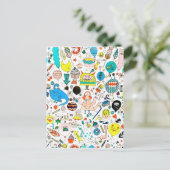 Funny Colorful Alien Monsters Party Briefkaart (Staand voorkant)