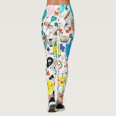 Funny Colorful Alien Monsters Party Leggings (Achterkant)