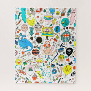 Funny Colorful Alien Monsters Party  Legpuzzel