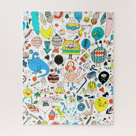 Funny Colorful Alien Monsters Party Legpuzzel (Verticaal)