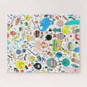 Funny Colorful Alien Monsters Party Legpuzzel (Horizontaal)