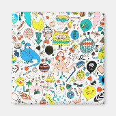 Funny Colorful Alien Monsters Party Magneet (Voorkant)