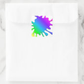 Funny Colorful Art Rainbow Paint Splatter Vierkante Sticker (Tas)