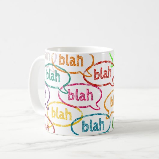 Funny Colorful Blah Blah Coffee Cup Mok (Voorkant links)
