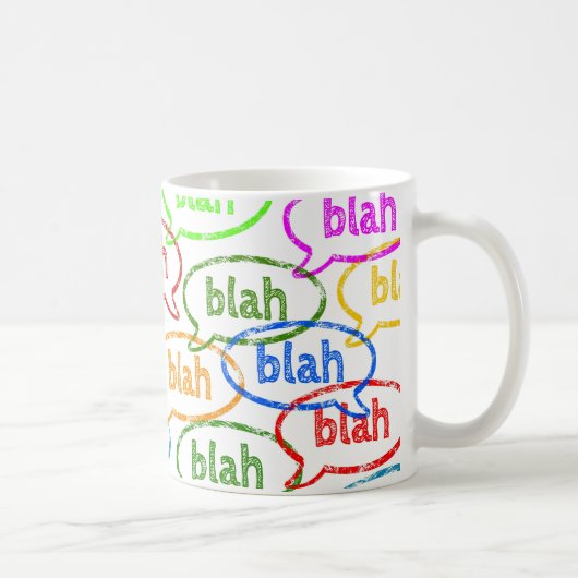 Funny Colorful Blah Blah Coffee Cup Mok (Rechts)