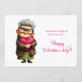 Funny Colorful Bored Granny Valentine Card Feestdagenkaart (Voorkant)