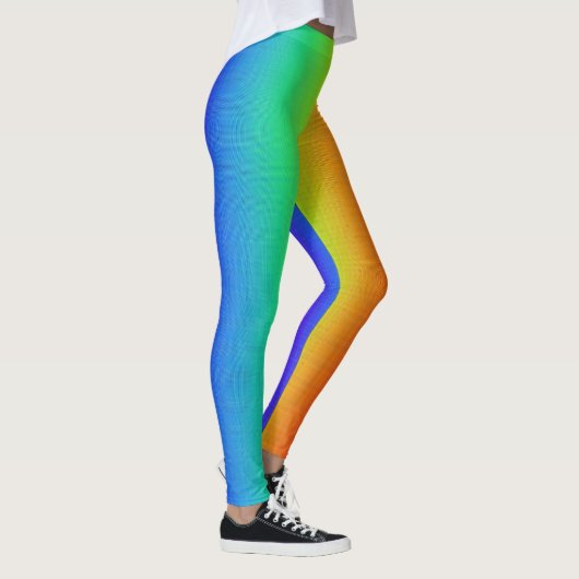 Funny Colorful Bright Rainbow Stripes Pattern Leggings (Rechts)