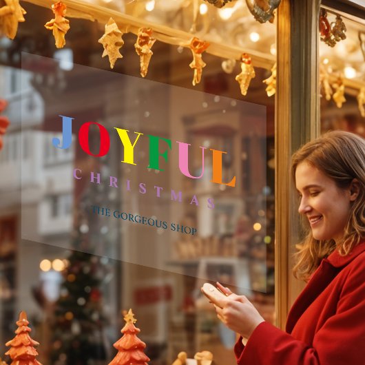 Funny Colorful Brightest Joyful Christmas Quote Raamsticker