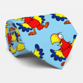 Funny Colorful Cartoon Parrot Bird Stropdas (Opgerold)