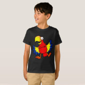 Funny Colorful Cartoon Parrot Bird T-shirt (Voorkant volledig)
