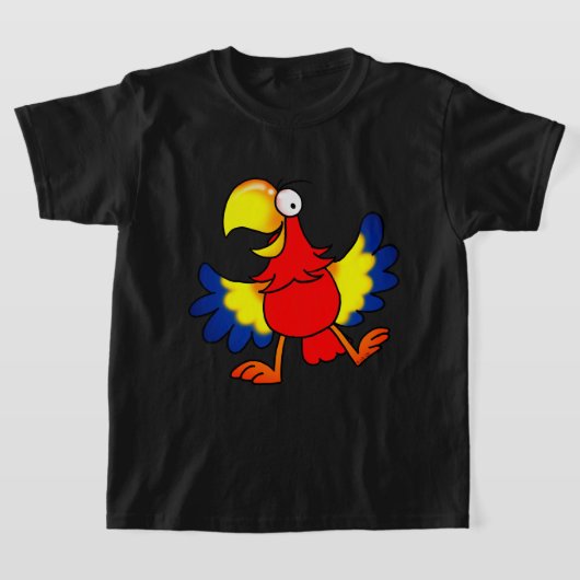 Funny Colorful Cartoon Parrot Bird T-shirt (Laagn)