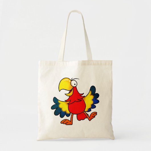 Funny Colorful Cartoon Parrot Bird Tote Bag (Voorkant)