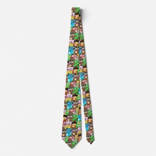 Funny Colorful Cats Stropdas (Voorkant)