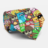 Funny Colorful Cats Stropdas (Opgerold)