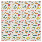 Funny Colorful Dinosaurs Stof (Swatch)