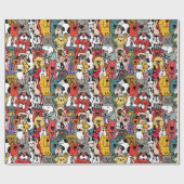 Funny Colorful Dogs Cadeaupapier (Vlak)
