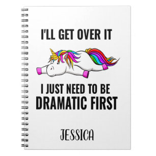 Funny Colorful Dramatic Unicorn Drama Name Notitieboek