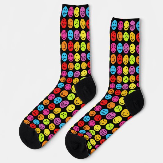 Funny Colorful Faces Socks Sokken (Links)