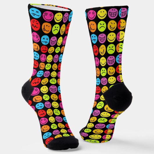 Funny Colorful Faces Socks Sokken (Gebogen)