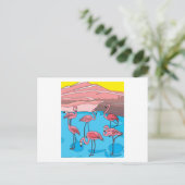 Funny Colorful Flamingos Free Natuur Briefkaart (Staand voorkant)