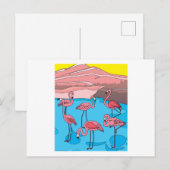 Funny Colorful Flamingos Free Natuur Briefkaart (Voorkant / Achterkant)