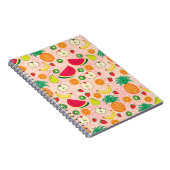 Funny Colorful Fruits Summer Healthy Vegetarian Notitieboek (Rechterzijde)