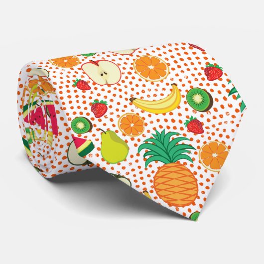 Funny Colorful Fruits Summer Healthy Vegetarian Stropdas (Opgerold)