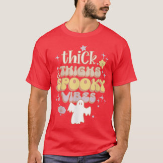 Funny Colorful Ghost Thick Thighs en Spooky Vibes T-shirt