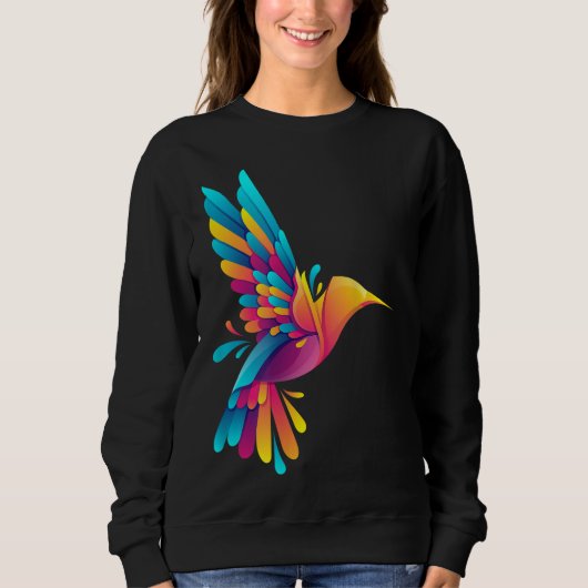 Funny Colorful Hummingbird Design, support Animal Trui (Voorkant)