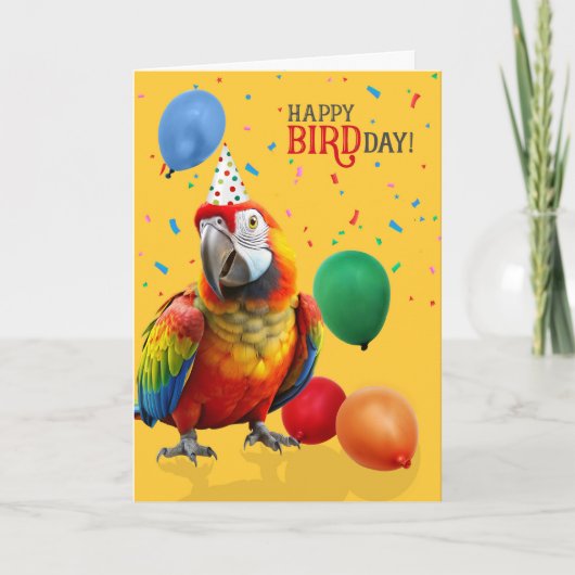 Funny Colorful Hybrid Macaw Parrot Birthday Kaart (Voorkant)