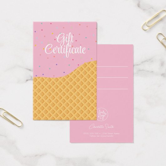 Funny Colorful Ice Cream Voucher Cadeat Visitekaartje (Kantoor)