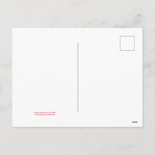 Funny Colorful Louis Wain Cartoon kerstkatten Feestdagenkaart (Achterkant)