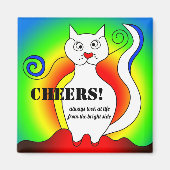 Funny Colorful Mondrian Cat Quote Magnet (Voorkant)