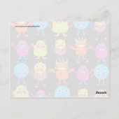 Funny Colorful Monster Party Creaters Characters Briefkaart (Achterkant)