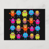 Funny Colorful Monster Party Creaters Characters Briefkaart (Voorkant)