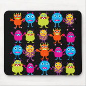 Funny Colorful Monster Party Creaters Characters Muismat (Voorkant)