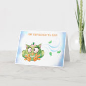 Funny Colorful Owl Birthday Kaart (Voorkant)