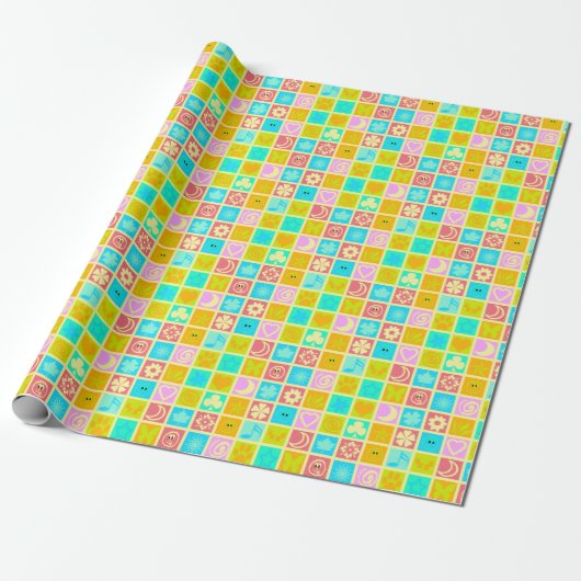 Funny Colorful Pattern Baby Cadeaupapier (Uitgerold)