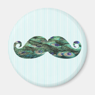 Funny Colorful Peacock Feathers Mustache Magneet