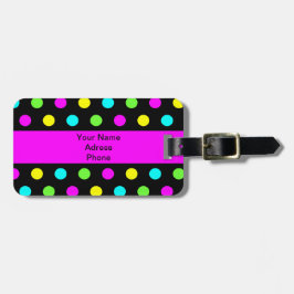 Funny Colorful Polka Dots - Adres Bagagelabel