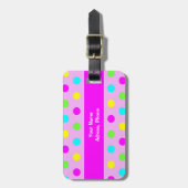 Funny Colorful Polka Dots Girly Bagagelabel (Voorkant verticaal)