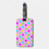 Funny Colorful Polka Dots Girly Bagagelabel (Achterkant verticaal)
