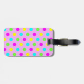Funny Colorful Polka Dots Girly Bagagelabel (Achterkant horizontaal)