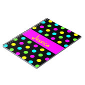 Funny Colorful Polka Dots - Girly Name Notebook Notitieboek (Linkerzijde)