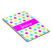 Funny Colorful Polka Dots - Girly Name Notebook Notitieboek (Rechterzijde)